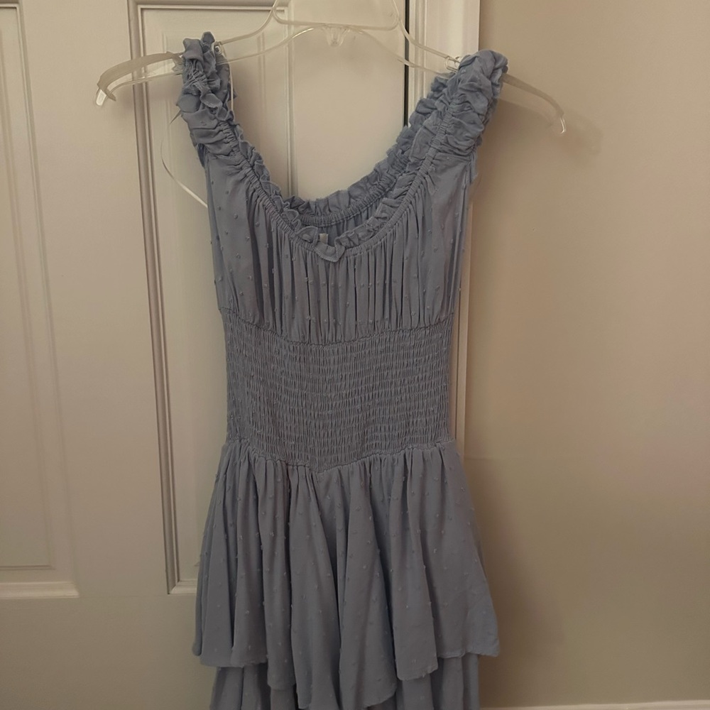 The Love Galore Romper White Lower Impact in blue